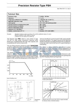 PBH datasheet - Precision Resistor