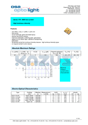 OLS-176HD-C-T datasheet - Series 176 - 0805 low current High luminous intensity