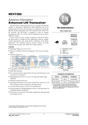 NCV7382D datasheet - Enhanced LIN Transceiver