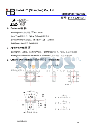 PLCC6MW3C datasheet - SMD LED