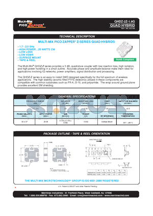 QHDZ-2Z-1.9G datasheet - QUAD HYBRID