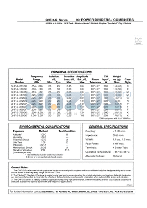 QHF-2-.071GB datasheet - 90 POWER DIVIDERS / COMBINERS