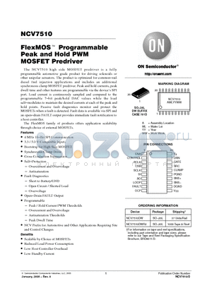 NCV7510DW datasheet - FlexMOS Programmable Peak and Hold PWM MOSFET Predriver