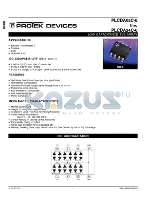 PLCDA15C-6 datasheet - LOW CAPACITANCE TVS ARRAY