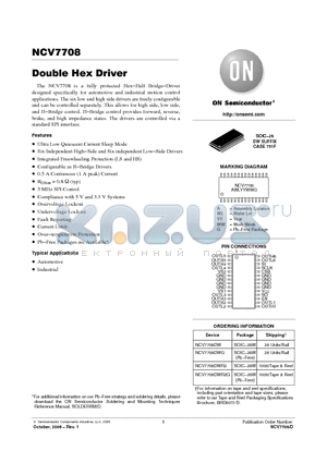 NCV7708DW datasheet - Double Hex Driver