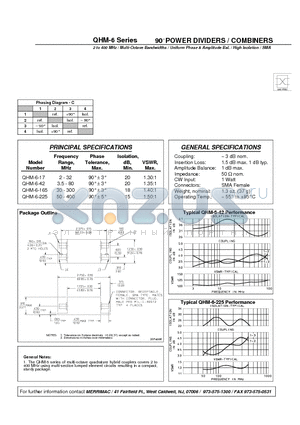 QHM-6-225 datasheet - 90 POWER DIVIDERS / COMBINERS