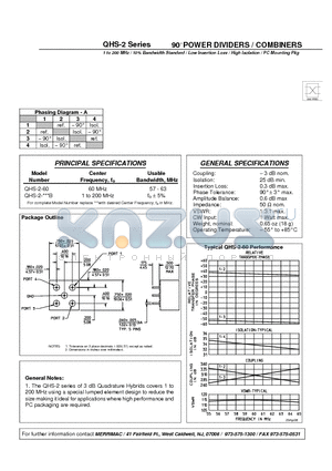 QHS-2-1B datasheet - 90 POWER DIVIDERS / COMBINERS