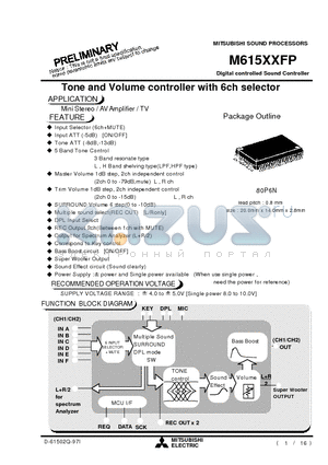 M615XXFP datasheet - Digital controlled Sound Controller