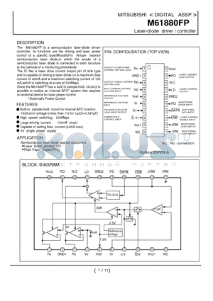 M61880FP datasheet - Laser-diode driver / controller