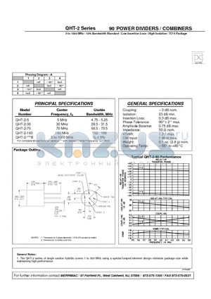 QHT-2-5 datasheet - 90 POWER DIVIDERS / COMBINERS