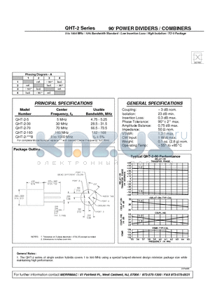 QHT-2-1000B datasheet - 90 POWER DIVIDERS / COMBINERS