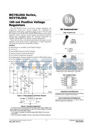 NCV78L00A datasheet - 100 mA Positive Voltage Regulators
