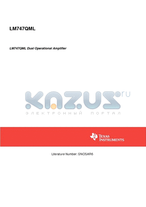 LM747H/883 datasheet - Dual Operational Amplifier