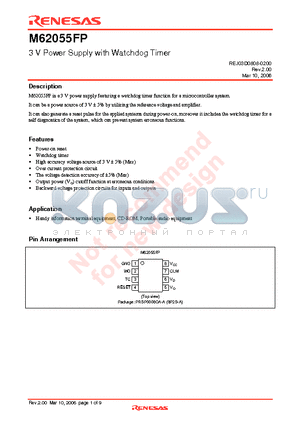 M62055FP datasheet - 3 V Power Supply with Watchdog Timer