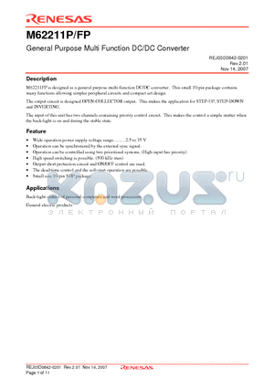 M62211FP datasheet - General Purpose Multi Function DC/DC Converter