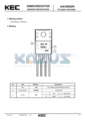 KIA78R25PI datasheet - SEMICONDUCTOR