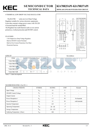 KIA78R30API datasheet - BIPOLAR LINEAR INTEGRATED CIRCUIT (4 TERMINAL LOW DROP VOLTAGE REGULATOR)