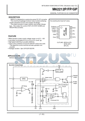 M62212P datasheet - GENERAL PURPOSE DC-DC CONVERTER