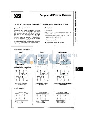 LM75451N datasheet - Peripheral / Power Drivers