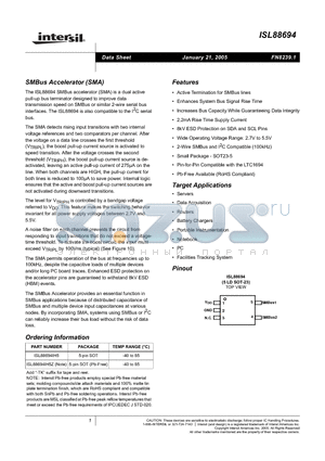 ISL88694IH5Z-TK datasheet - SMBus Accelerator (SMA)