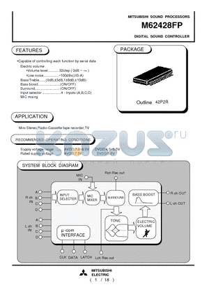 M62428FP datasheet - DIGITAL SOUND CONTROLLER