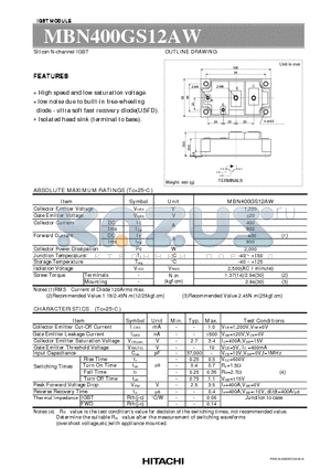 MBN400GS12AW datasheet - Silicon N-channel IGBT