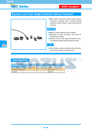 MBO-PA-003-CF datasheet - Bayonet-Lock Type Single-Conductor Optical Connector