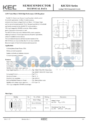 KIC3211SN18A datasheet - Analog CMOS Integrated Circuits