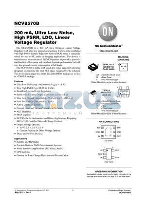 NCV8570BMN280R2G datasheet - 200 mA, Ultra Low Noise, High PSRR, LDO, Linear Voltage Regulator