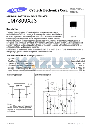 LM7809XJ3 datasheet - 3-TERMINAL POSITIVE VOLTAGE REGULATOR