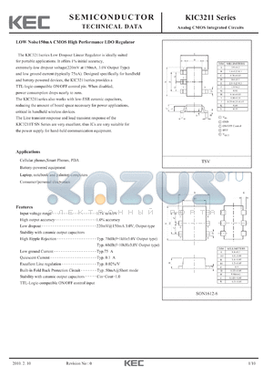 KIC3211TSN18A datasheet - Analog CMOS Integrated Circuits