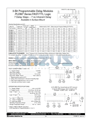 PLDM7-1.2 datasheet - 3-Bit Programmable Delay Modules