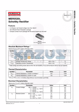 MBR0520L_12 datasheet - Schottky Rectifier