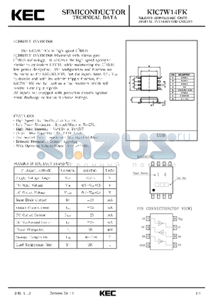 KIC714FK datasheet - SILICON MONOLITHIC CMOS DIGITAL INTEGRATED CIRCUIT (SCHMITT INVERTER)
