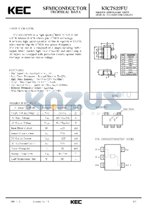 KIC7S32FU datasheet - SILICON MONOLITHIC CMOS DIGITAL INTEGRATED CIRCUIT(2-INPUT OR GATE)