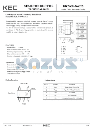 KIC7608 datasheet - Analog CMOS Integrated Circuits