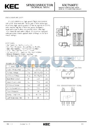 KIC7S86 datasheet - SILICON MONOLITHIC CMOS DIGITAL INTEGRATED CIRCUIT(EXCLUSIVE OR GATE)
