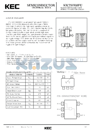 KIC7SH08FU datasheet - SILICON MONOLITHIC CMOS DIGITAL INTEGRATED CIRCUIT(2-INPUT AND GATE)