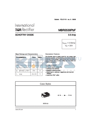 MBR0530PBF datasheet - SCHOTTKY DIODE