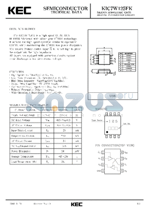 KIC7W125FK datasheet - SILICON MONOLITHIC CMOS DIGITAL INTEGRATED CIRCUIT(DUAL BUS BUFFER)