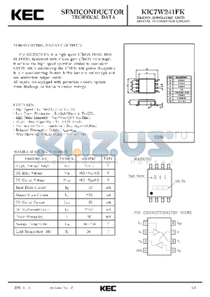KIC7W241FK datasheet - SILICON MONOLITHIC CMOS DIGITAL INTEGRATED CIRCUIT(NON-INVERTED, 3-STATE OUTPUTS)
