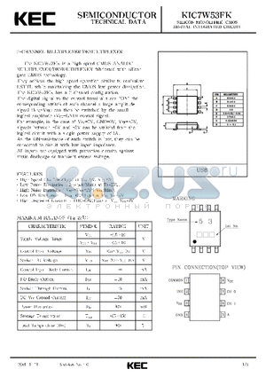 KIC7W53FK datasheet - SILICON MONOLITHIC CMOS DIGITAL INTEGRATED CIRCUIT(2-CHANNEL MULTIPLEXER/DEMULTIPLEXER)