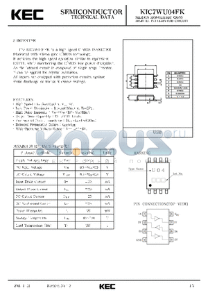 KIC7WU04FK datasheet - SILICON MONOLITHIC CMOS DIGITAL INTEGRATED CIRCUIT(3 INVERTER)