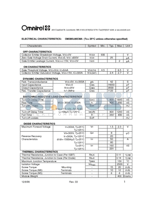 OM300L60CMA datasheet - OM300L60CMA