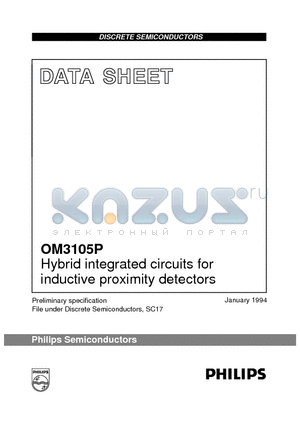 OM3105N datasheet - Hybrid integrated circuits for inductive proximity detectors