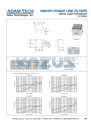 PLF-3PC datasheet - EMI/RFI POWER LINE FILTERS METAL CASE PCB MOUNT