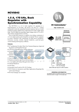 NCV8842 datasheet - 1.5 A, 170 kHz, Buck Regulator with Synchronization Capability
