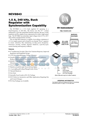 NCV8843MNR2G datasheet - 1.5 A, 340 kHz, Buck Regulator with Synchronization Capability