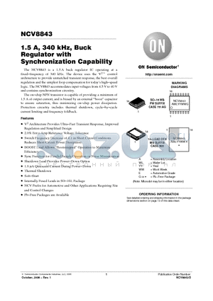 NCV8843 datasheet - 1.5 A, 340 kHz, Buck Regulator with Synchronization Capability