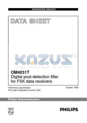 OM4031T datasheet - Digital post-detection filter for FSK data receivers